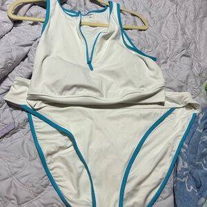 Old Navy White and Blue Bikini Set